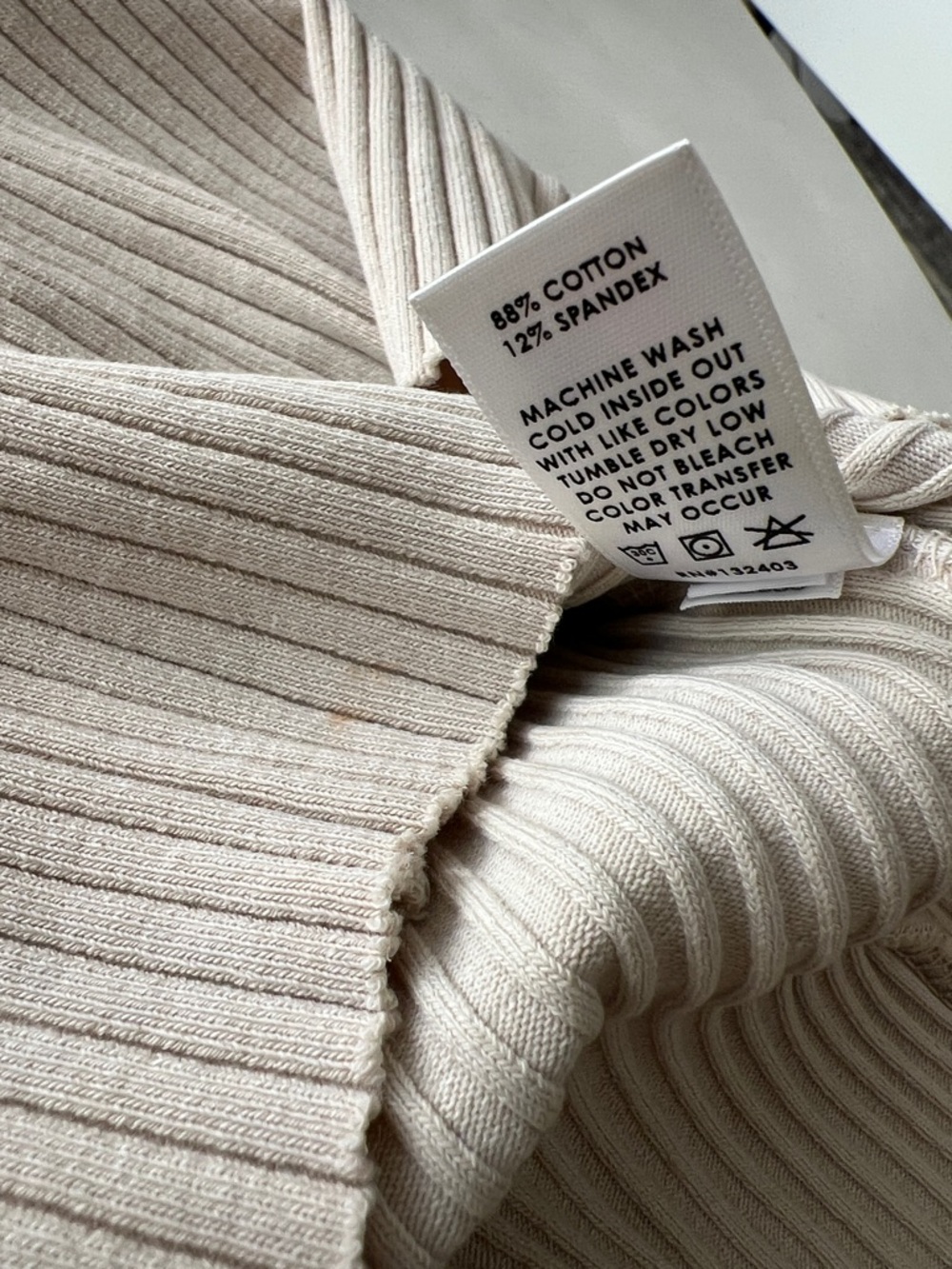 Cotton Citizen Ibiza Long Sleeve Ribbed Polo Dress Neutral Oatmeal Cream XS - Picture 6 of 7